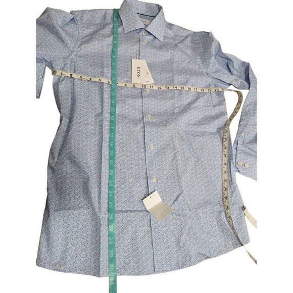 ETON Blue Button Down Print Shirt Size Medium NEW - Picture 8 of 9